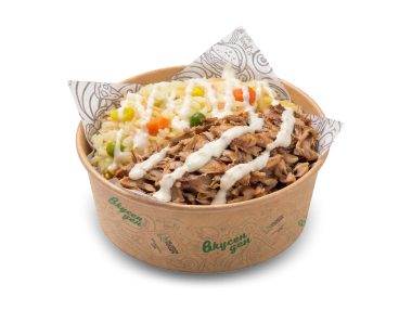 DONER BOWL WITH BEEF AND RISE