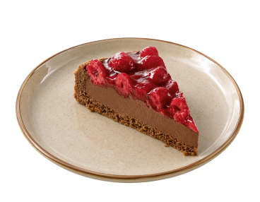 Cocoa tart with raspberries